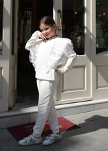 Load image into Gallery viewer, White Ruffled TrackSuit
