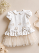 Load image into Gallery viewer, Baby Beige dress with Hairband
