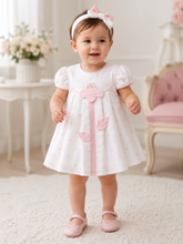 Load image into Gallery viewer, Baby White dress with Hairband

