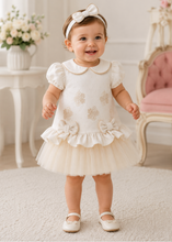 Load image into Gallery viewer, Baby Beige dress with Hairband
