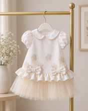 Load image into Gallery viewer, Baby Beige dress with Hairband
