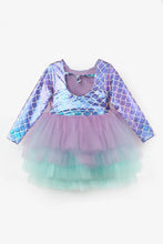 Load image into Gallery viewer, Lilac Mermaid Dress Long Sleeves
