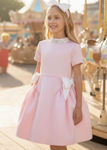 Load image into Gallery viewer, Blush Belle Bow Dress with Headband
