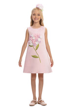 Load image into Gallery viewer, Pink Floral Dress with HairBand
