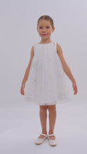 Load and play video in Gallery viewer, White Sparkle Dress with Cape
