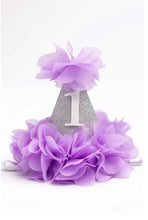 Load image into Gallery viewer, Purple Funnel Crown with Ruffles
